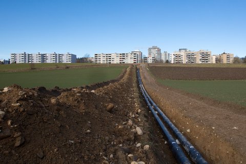 Le quartier de Kappelenring, à Hinterkappelen, est raccordé à des conduites du chauffage urbain
